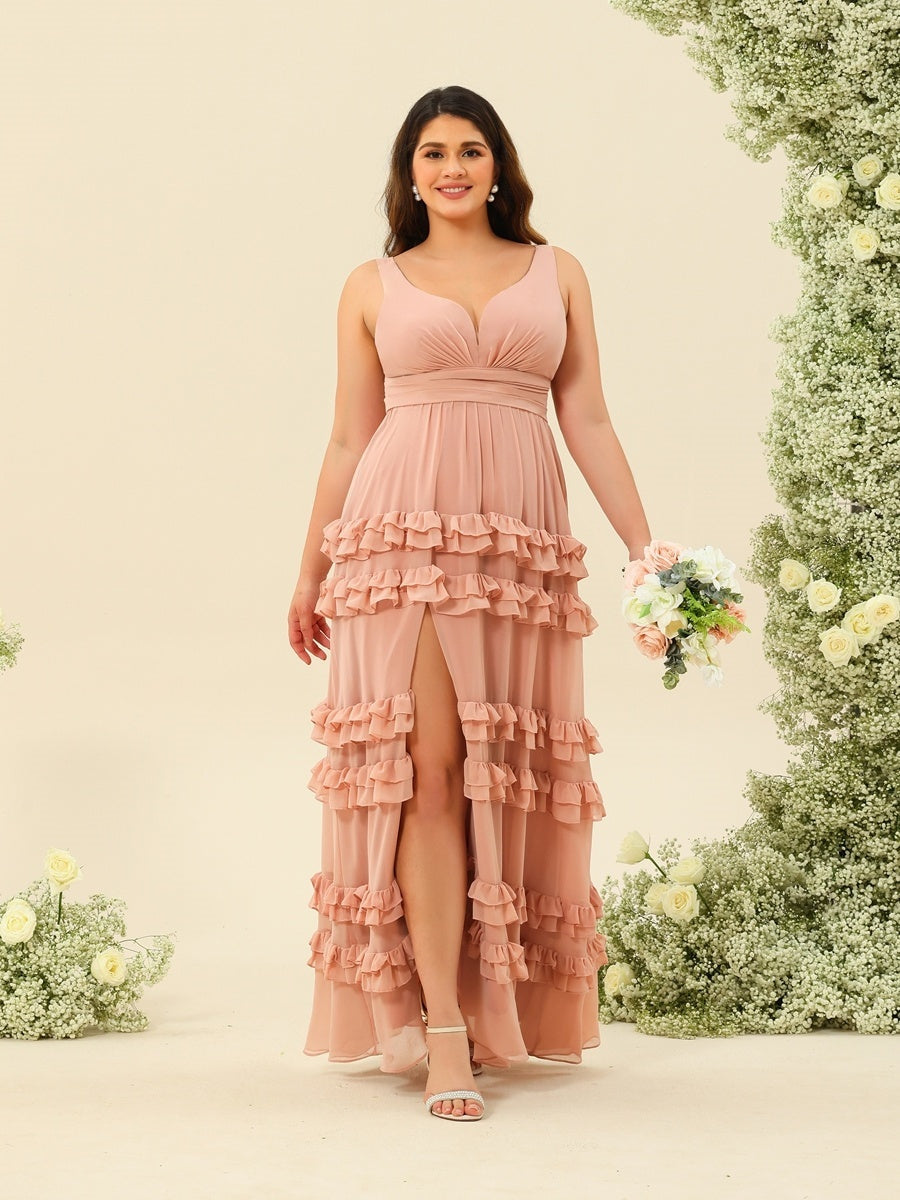 cheap plus size bridesmaid dresses uk A-Line/Princess Floor-Length Sleeveless Plus Size Bridesmaid Dresses W