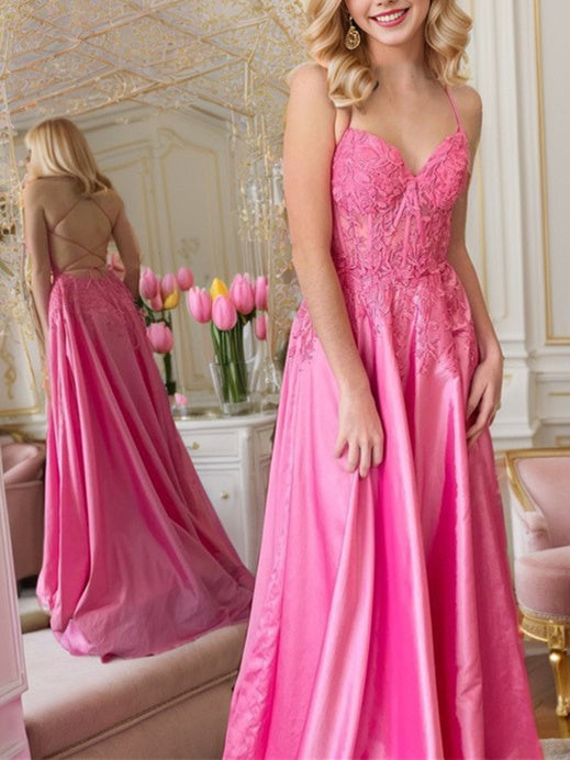 sachin and babi light blue dress GL3687 Thin Straps 3D Flower Applique A-Line Prom Dress
