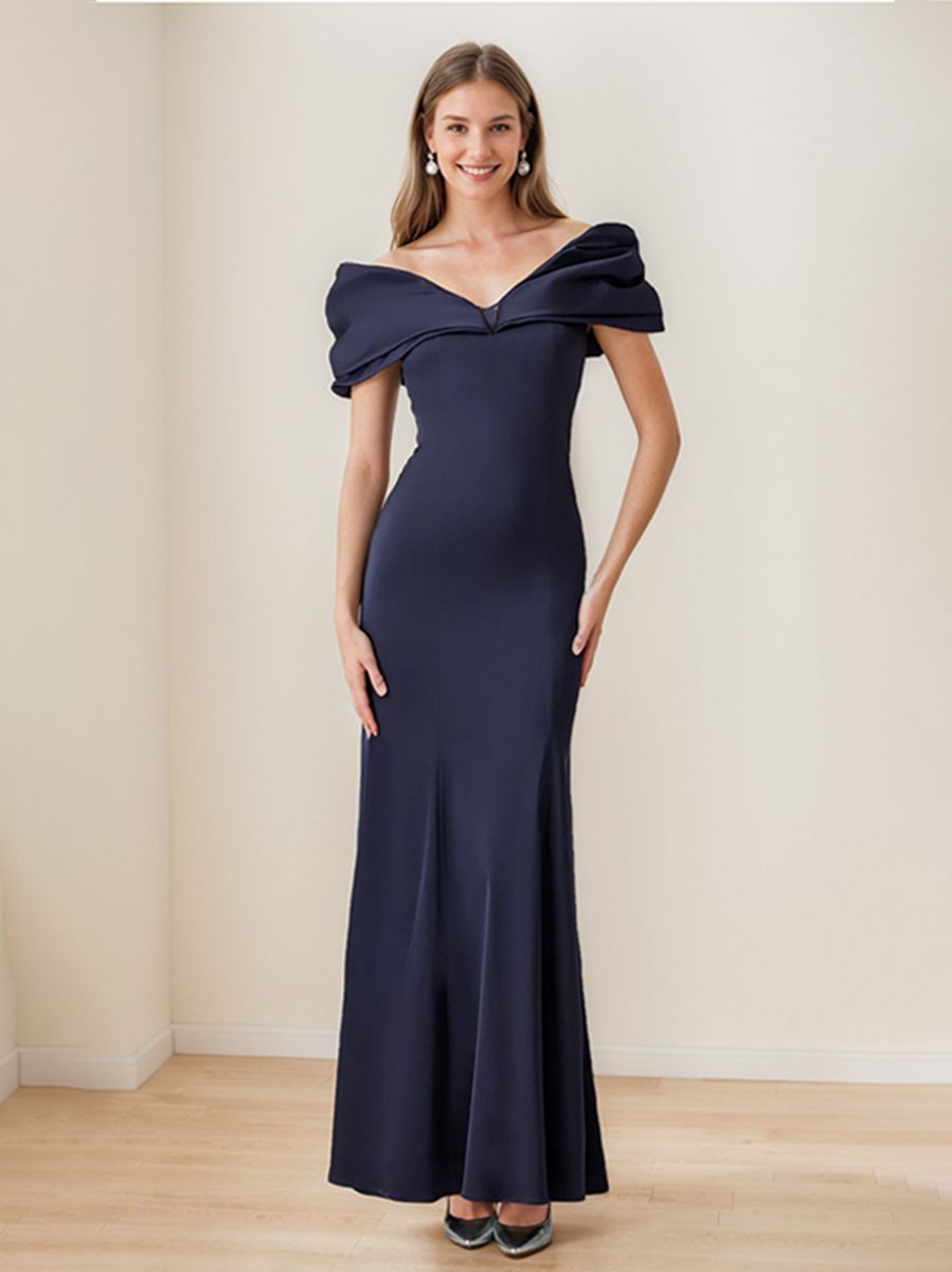 Trumpet/Mermaid Off-the-Shoulder Floor-Length Elegant Evening Dresses with  Ruffles