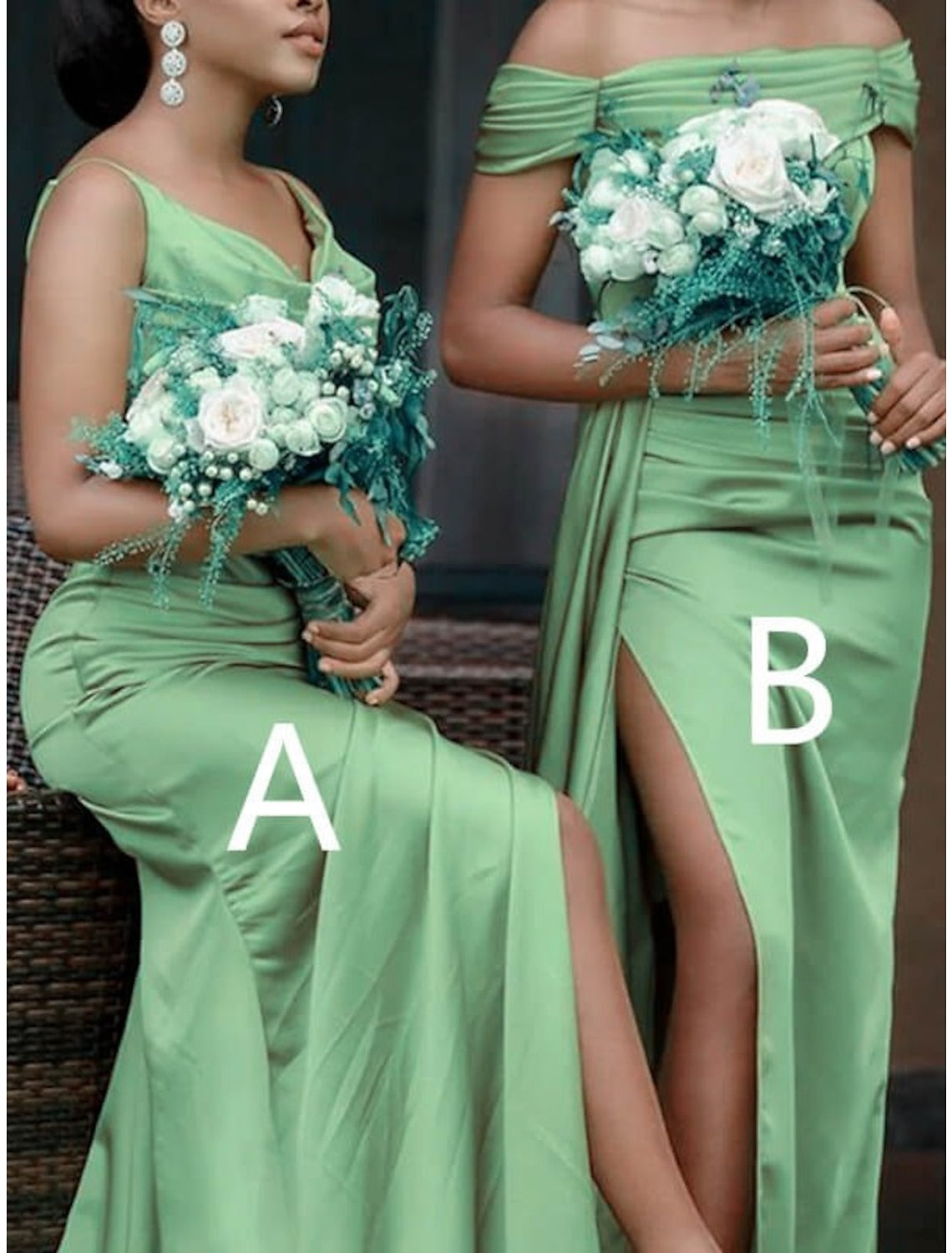 Sheath/Column One-Shoulder Floor-length Long Bridesmaid Dresses