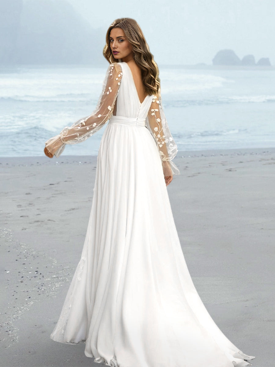 A-Line/Princess V-Neck Floor-length Wedding Dress A-Line/Princess V-Neck Floor-length Wedding Dress