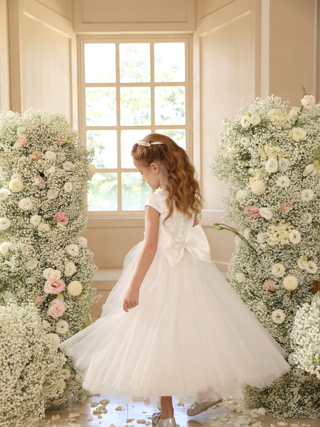 Ball-Gown Scoop Sleeveless Ankle-Length Flower Girl Dresses With Bowknot