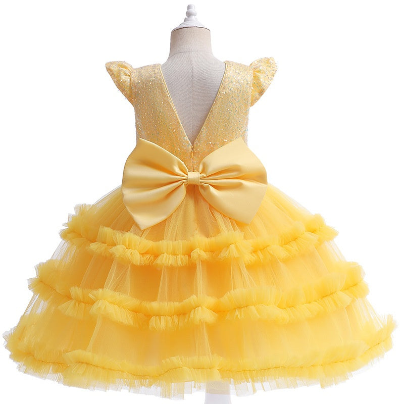 Ball-Gown Scoop Neck Sleeveless Knee-Length Flower Girl Dress with Bowknot