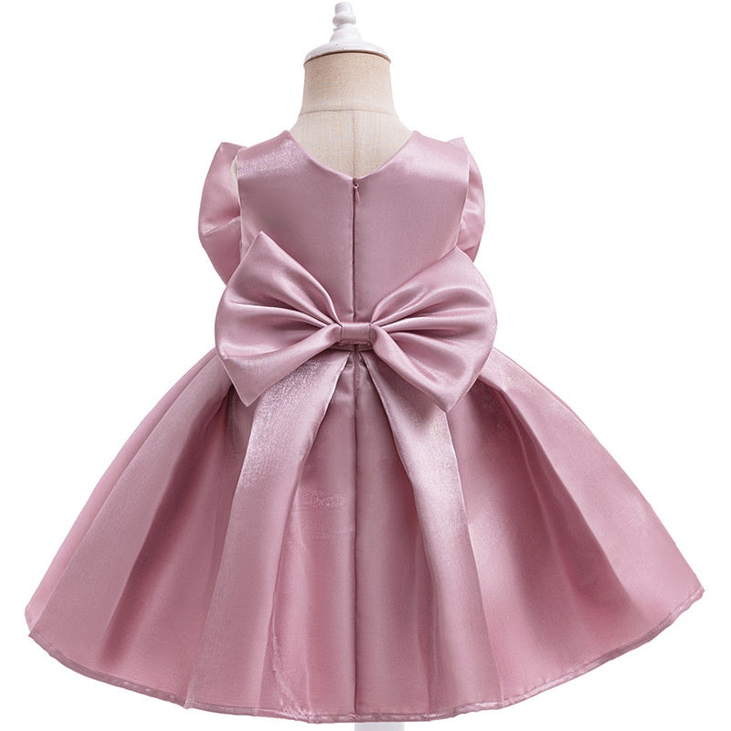 Ball-Gown Scoop Neck Sleeveless Knee-Length Flower Girl Dress with Bow