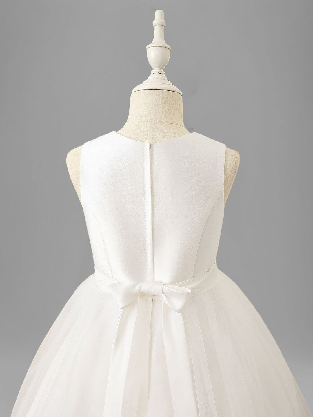 A-Line/Princess Scoop Neck Sleeveless Tea-Length Flower Girl Dress with Bowknot