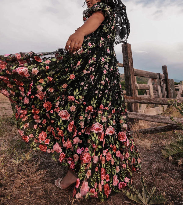 A-Line/Princess V-Neck Short Sleeves Floral Formal Plus Size Party Dre - Mondressy UK A-Line/Princess V-Neck Short Sleeves Floral Formal Plus Size Party Dre - Mondressy UK