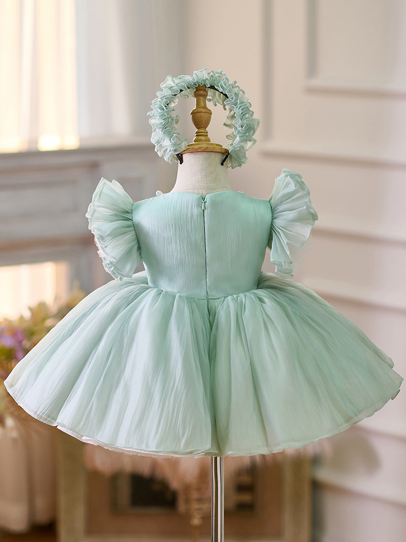 Organza Knee-length 1st Birthday Toddler Party Dress