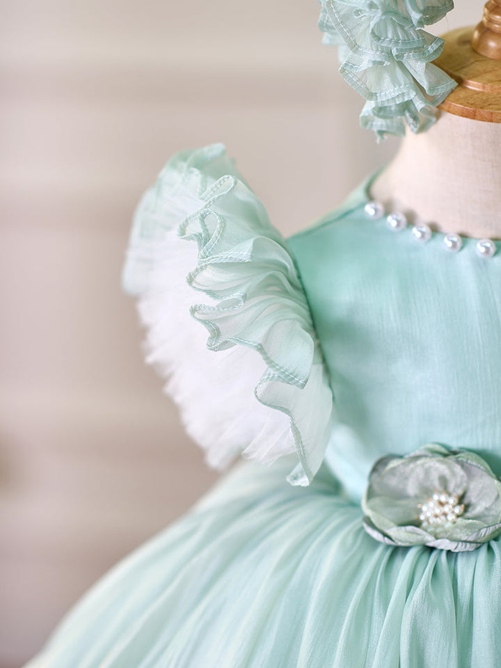 Organza Knee-length 1st Birthday Toddler Party Dress