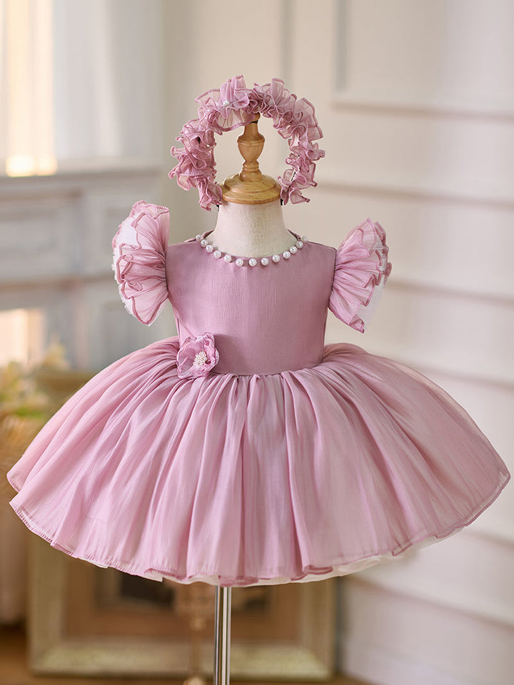 Organza Knee-length 1st Birthday Toddler Party Dress