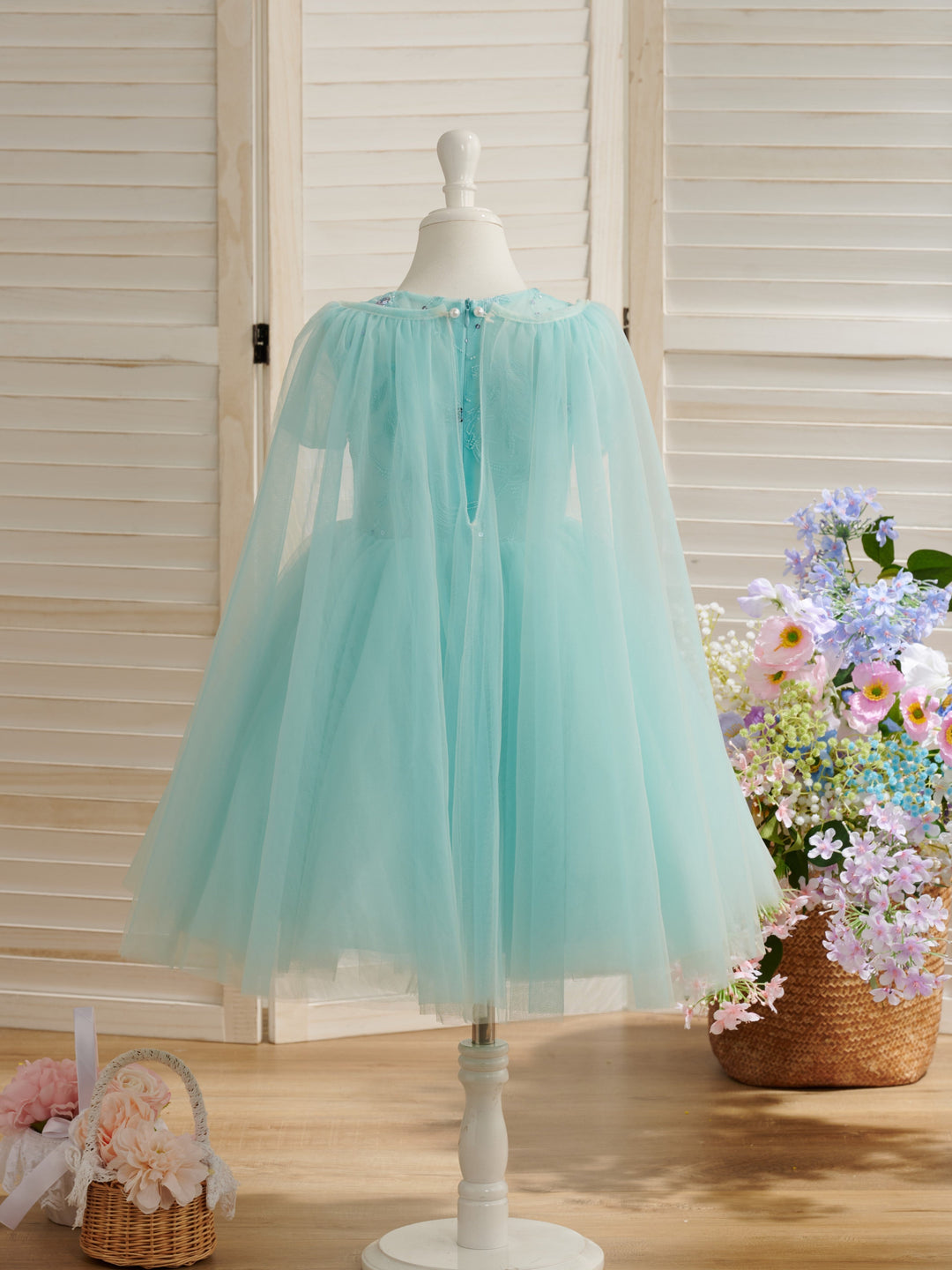 Ball-Gown/Princess Tulle Knee-length 1st Birthday Party Baby Girl Dress