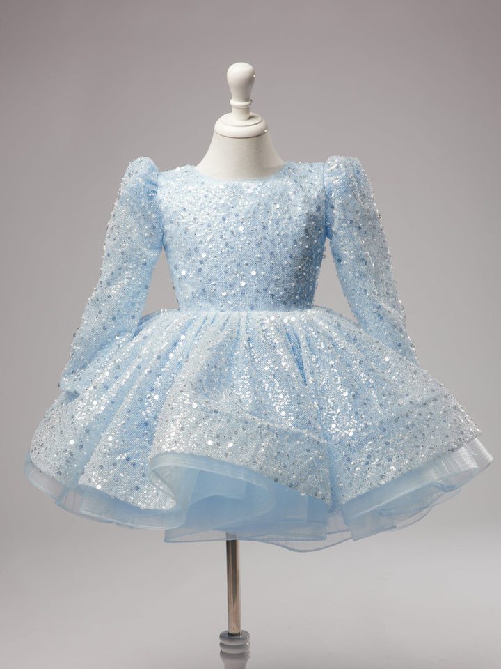 Tulle Knee-length Blue Dress