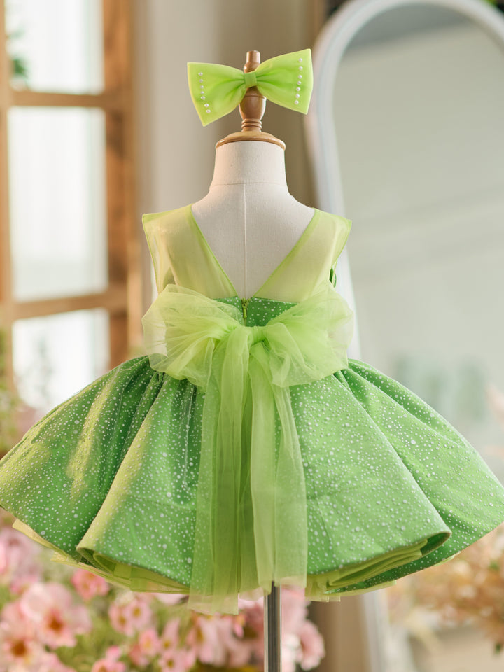 Ball-Gown/Princess Tulle Knee-length Green Baby Girl Dress