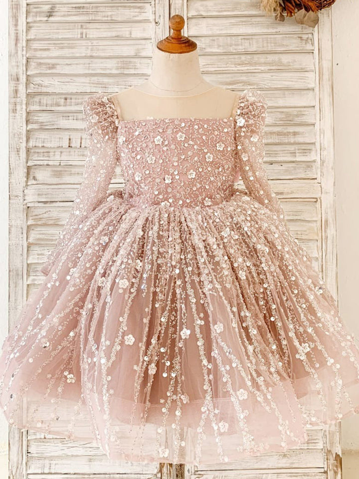 Ball-Gown/Princess Tulle Knee-length Girl Birthday Dress