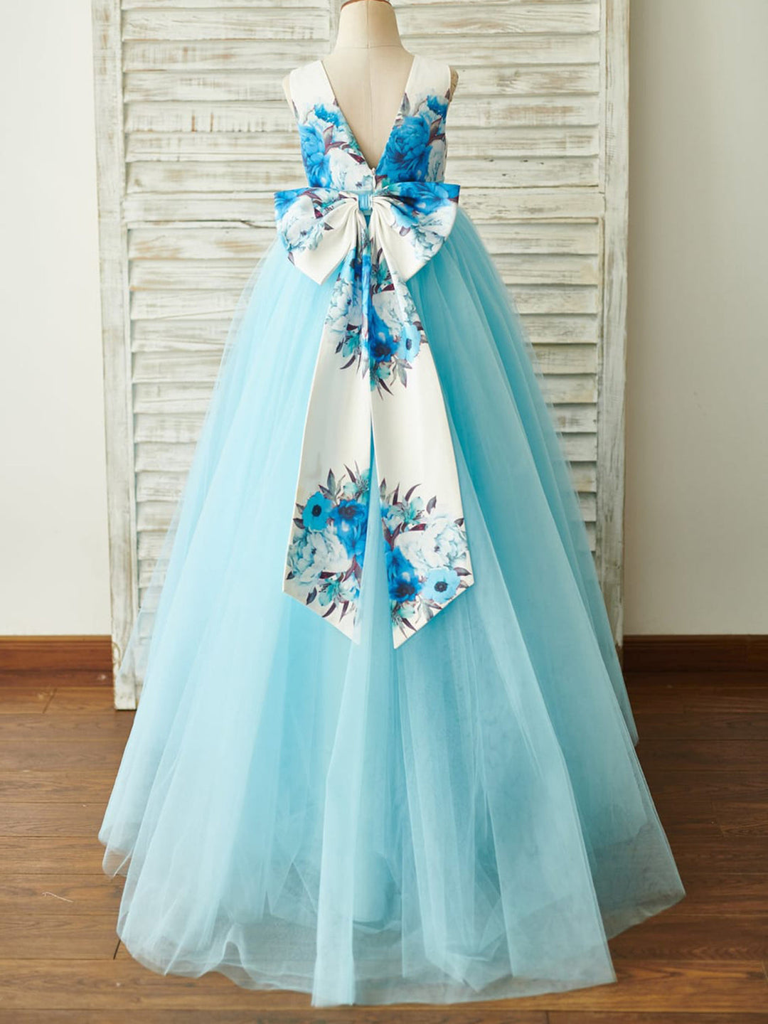 Ball-Gown/Princess Satin Tulle Floor-length Dress