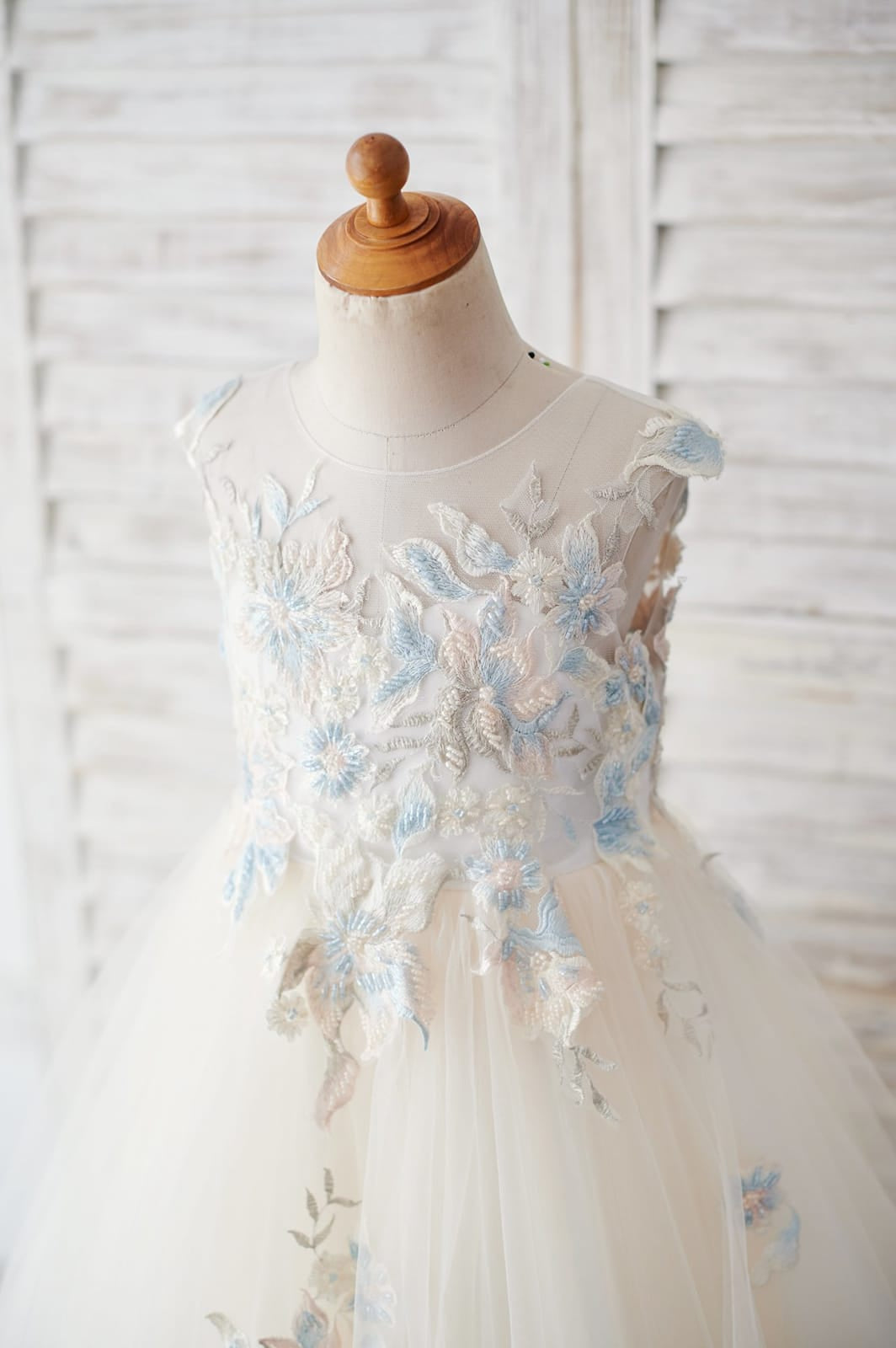 Ball-Gown/Princess Lace Tulle Flower Girl Dress