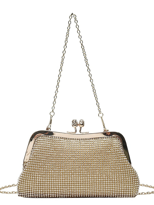 Women's Delicate Glitter Shine Crystals Clutches Bags