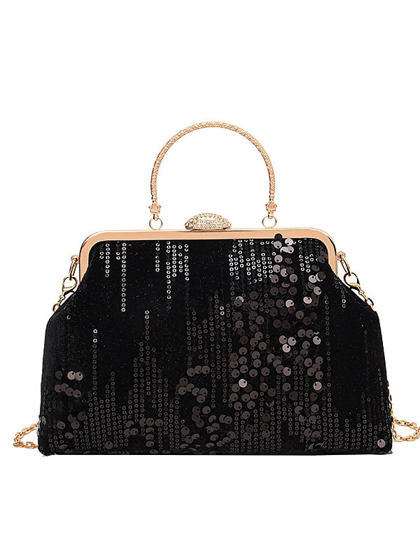 Sequin Large Capacity Foldable Clutches Handbags With Synthetic