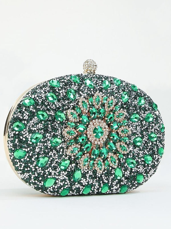 Polyester Waterproof Crystals Rhinestone Clutches & Evening Bags