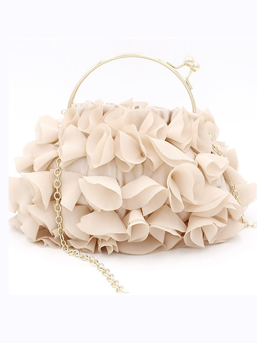 Women's Polyester Solid Colour Chain Clutch Bags