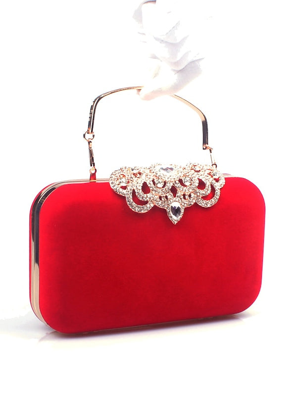 Velvet Wedding Party Rhinestone Clutch Bags