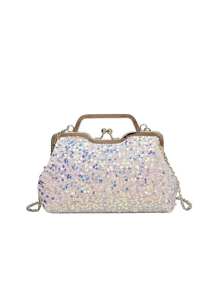 Synthetic Large Capacity Anti-Dust Solid Colour Sequin Clutch Bags