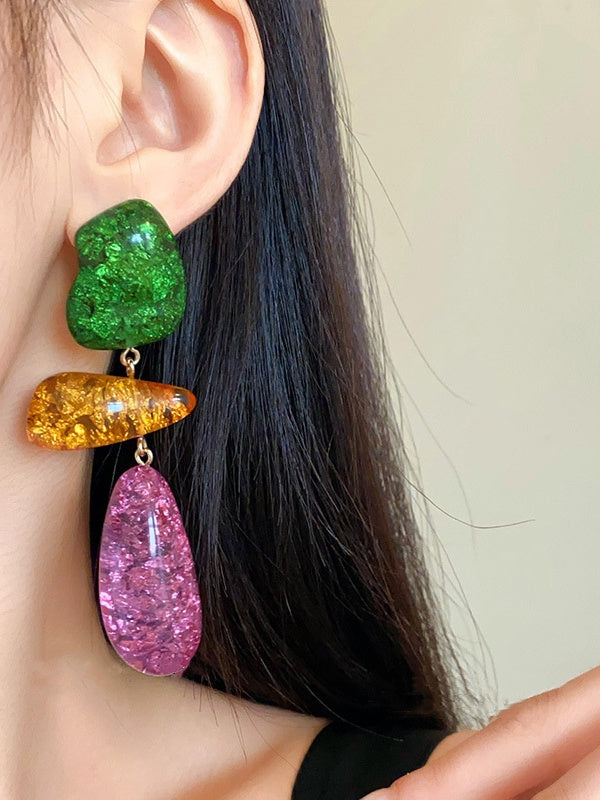 Summer Personality Contrast Color High-end Fashion Earrings For Women