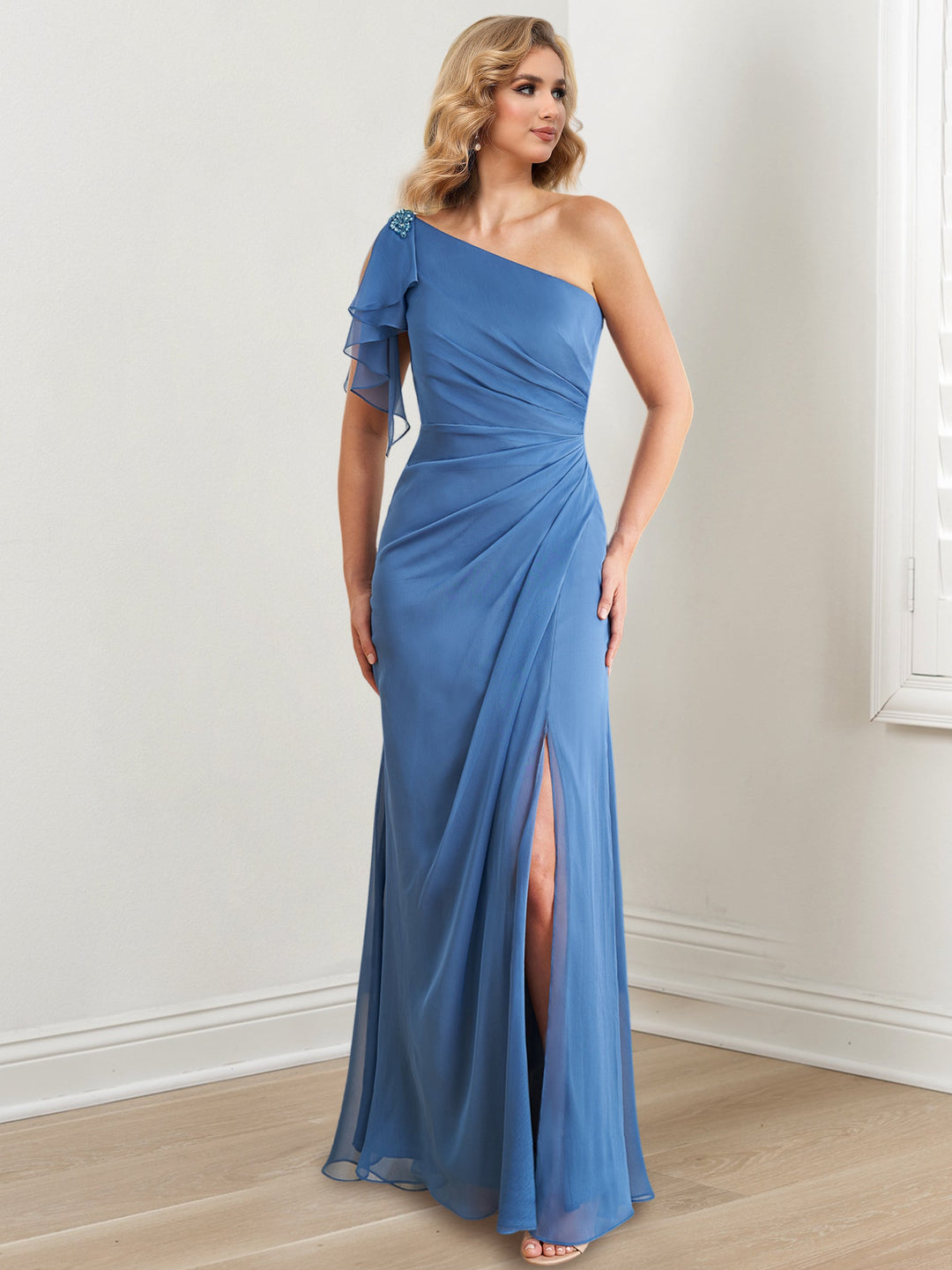 Sheath/Column One-Shoulder Floor-Length Mother of the Bride Dresses