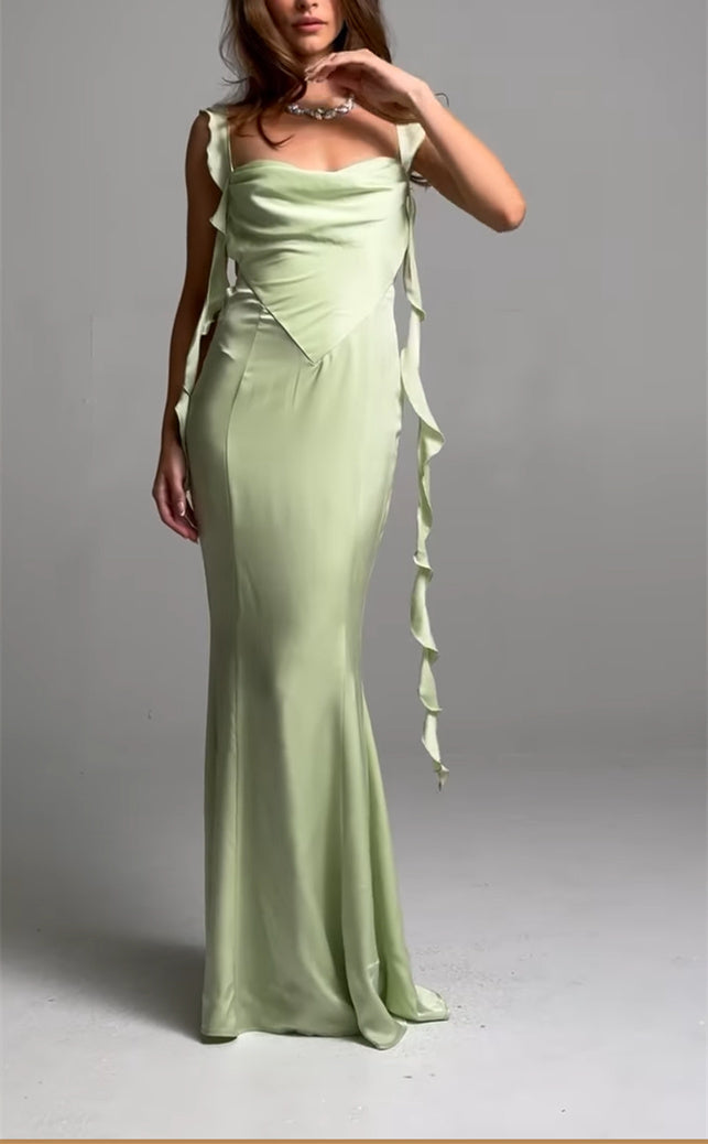 Sheath/Column Strapless Sleeveless Floor-Length Long Evening Dresses With Sash