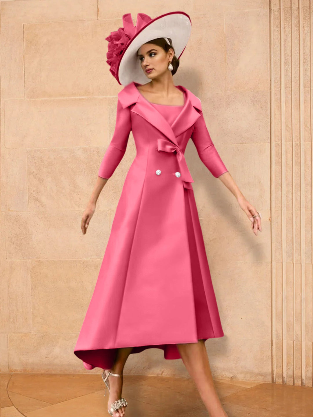 A-Line/Princess Long Sleeves Mother of the Bride Dresses with Bowknot