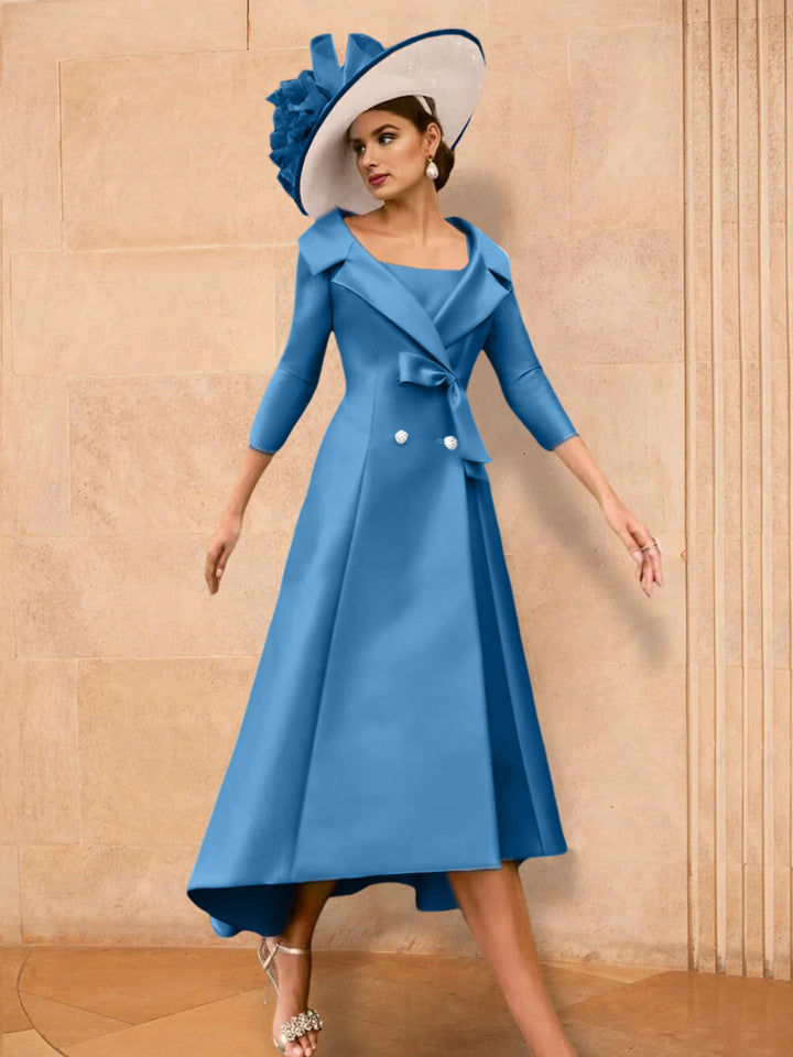 A-Line/Princess Long Sleeves Mother of the Bride Dresses with Bowknot