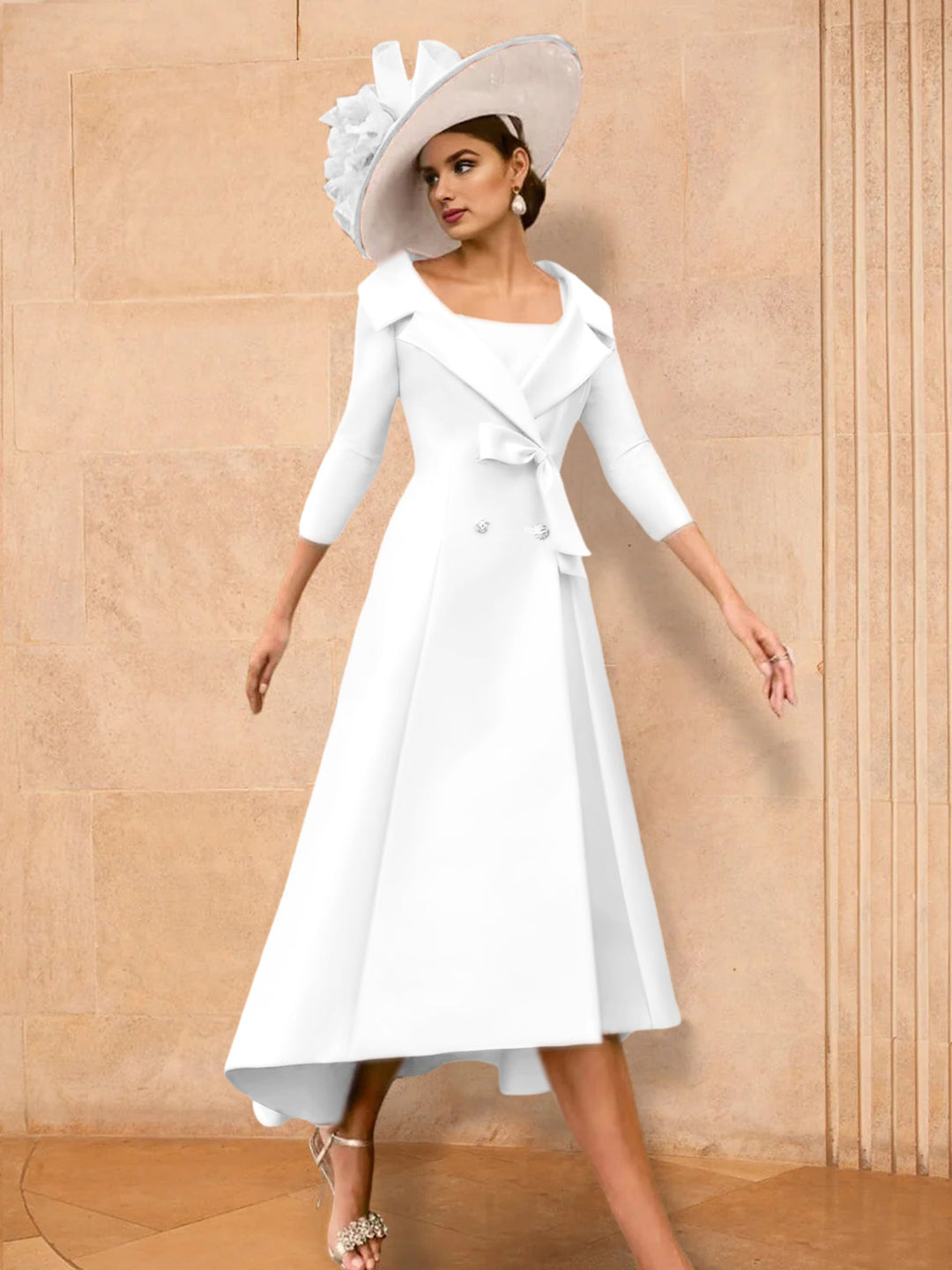 A-Line/Princess Long Sleeves Mother of the Bride Dresses with Bowknot