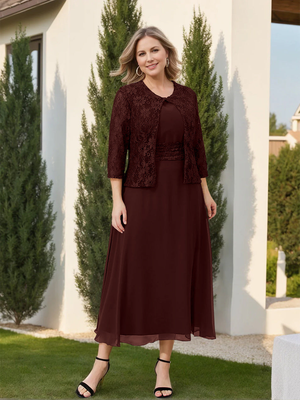 A-Line/Princess Mother of the Bride Dresses with Applique & Jacket