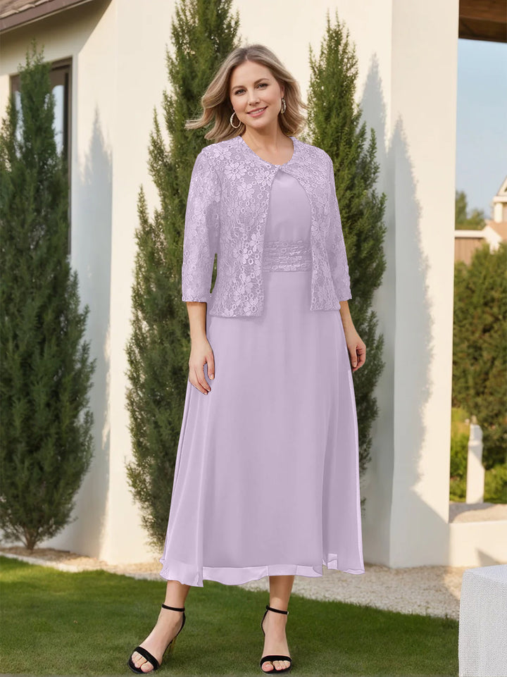 A-Line/Princess Mother of the Bride Dresses with Applique & Jacket