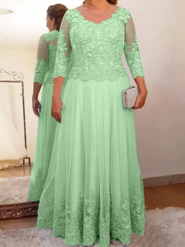 A-Line/Princess Tulle Mother of the Bride Dresses with Applique