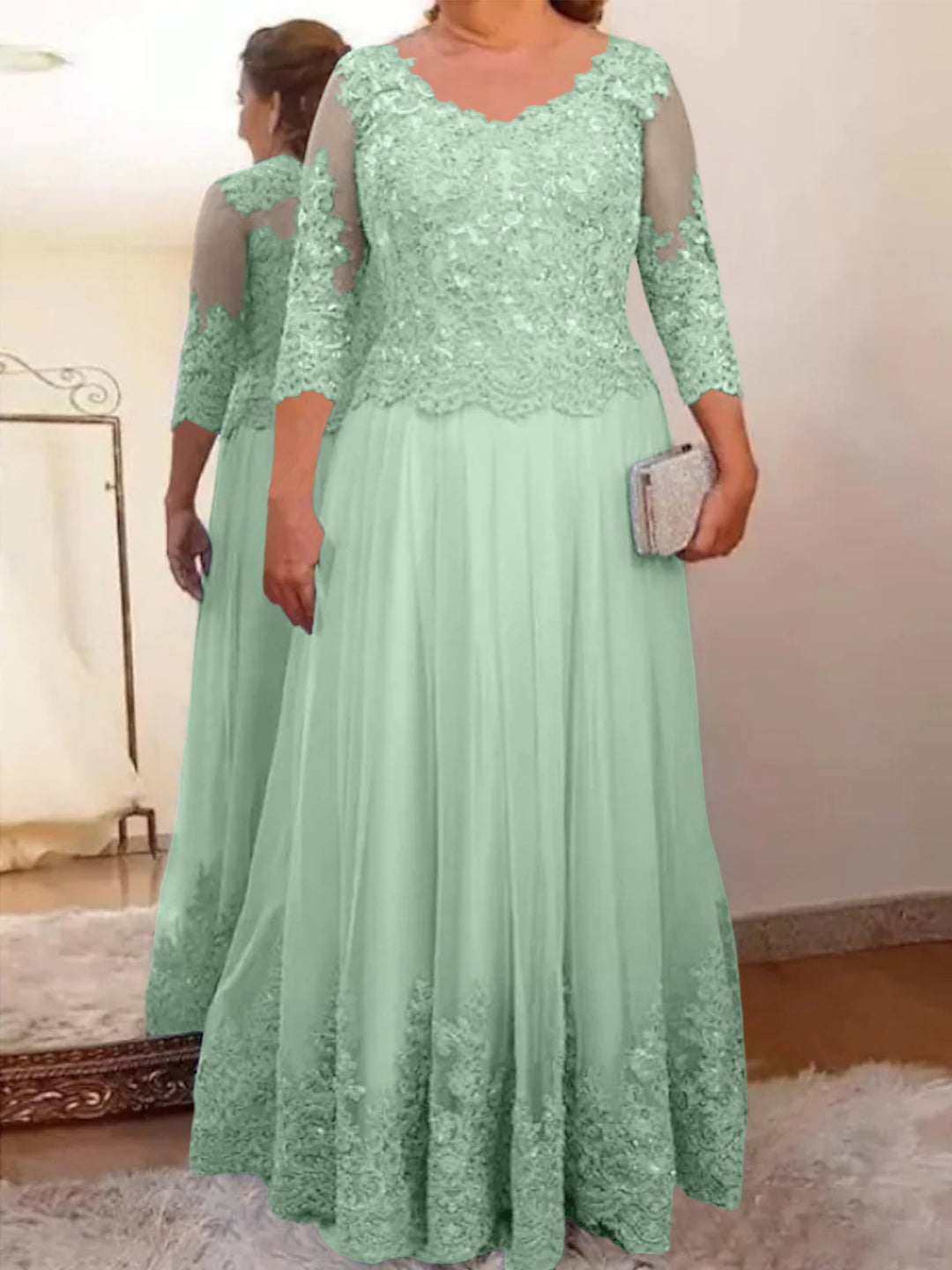 A-Line/Princess Tulle Mother of the Bride Dresses with Applique