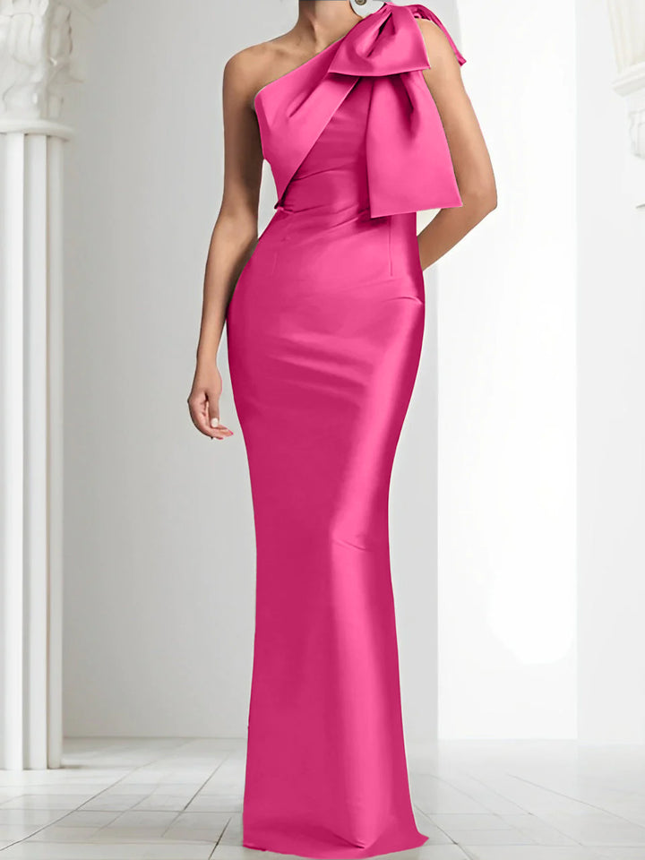 Sheath/Column One-Shoulder Mother of the Bride Dresses with Bowknot