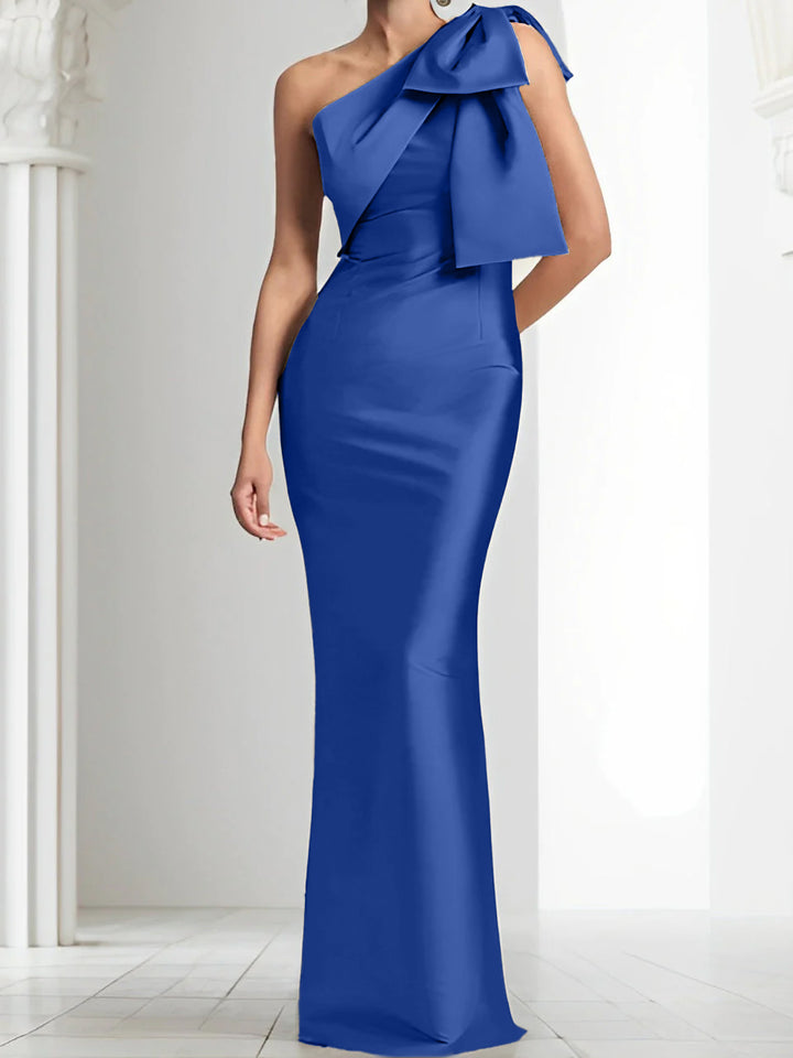 Sheath/Column One-Shoulder Mother of the Bride Dresses with Bowknot