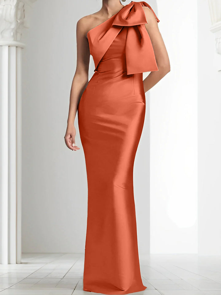 Sheath/Column One-Shoulder Mother of the Bride Dresses with Bowknot