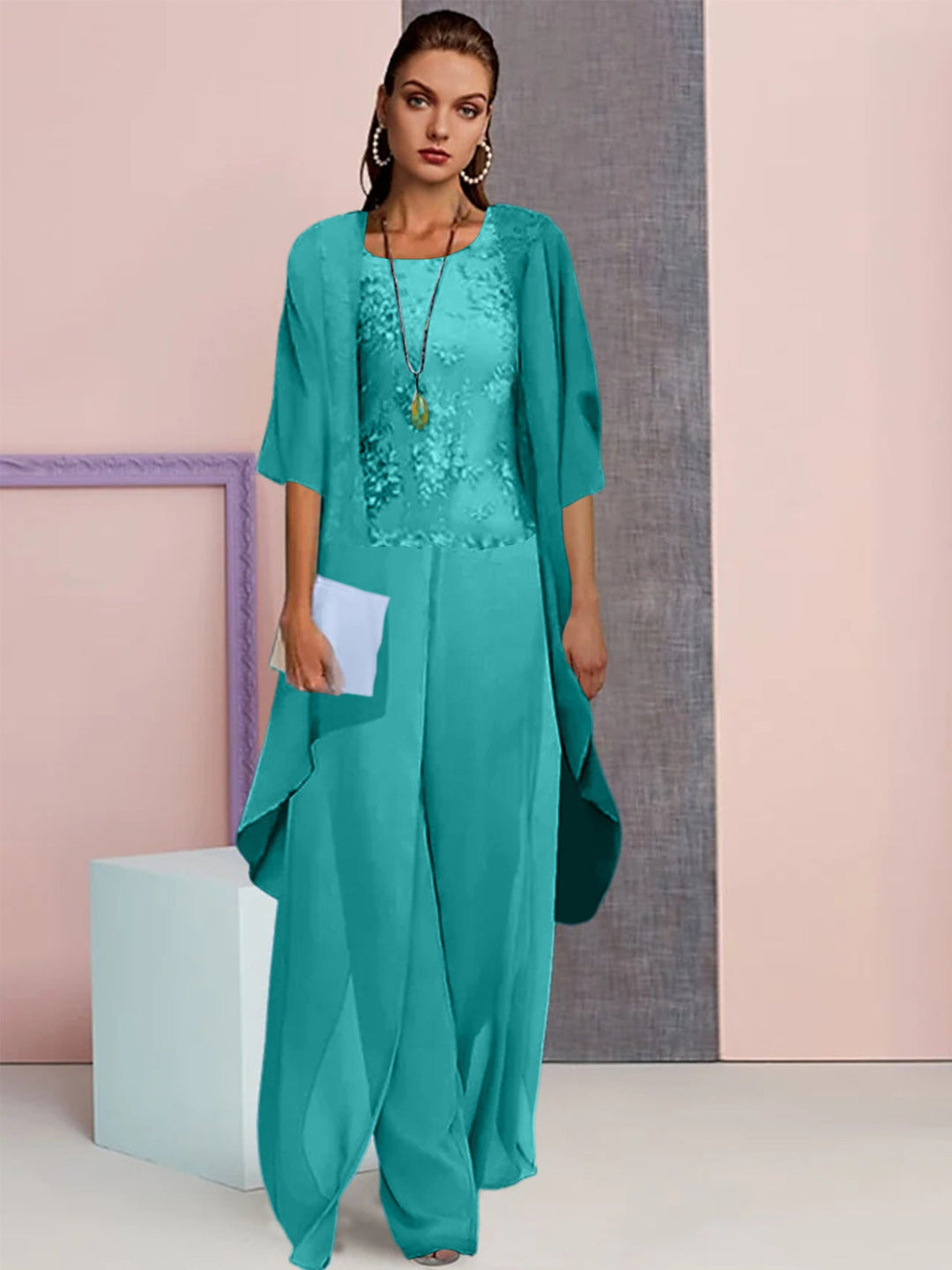 Chiffon Mother of the Bride Pantsuits with Jacket