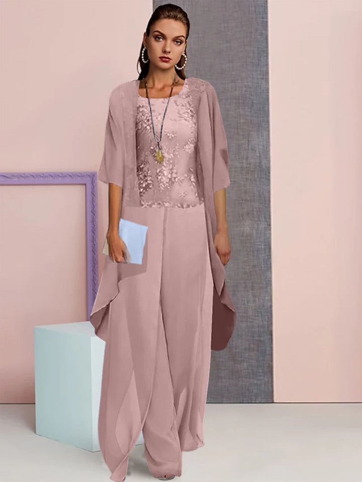 Chiffon Mother of the Bride Pantsuits with Jacket