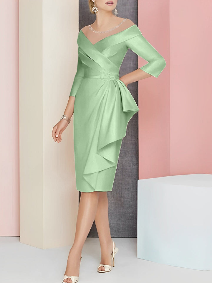 Sheath/Column V-Neck Knee-Length Mother of the Bride Dresses