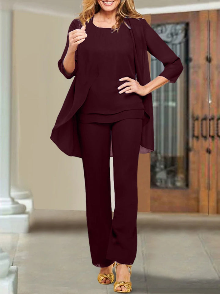 Chiffon Scoop Mother of the Bride Pantsuits