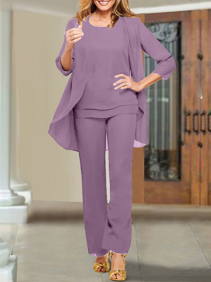 Chiffon Scoop Mother of the Bride Pantsuits