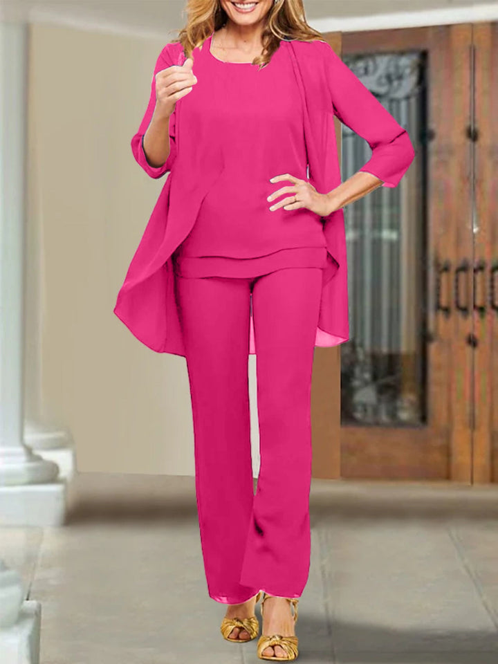 Chiffon Scoop Mother of the Bride Pantsuits