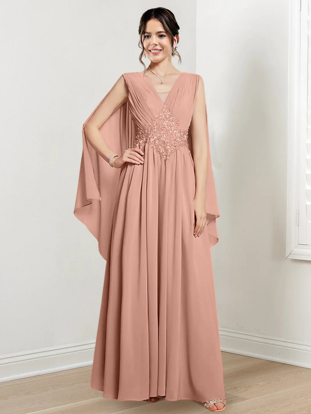 A-Line/Princess V-Neck Floor-Length Mother of the Bride Dresses