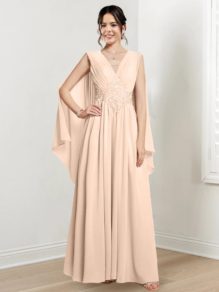 A-Line/Princess V-Neck Floor-Length Mother of the Bride Dresses