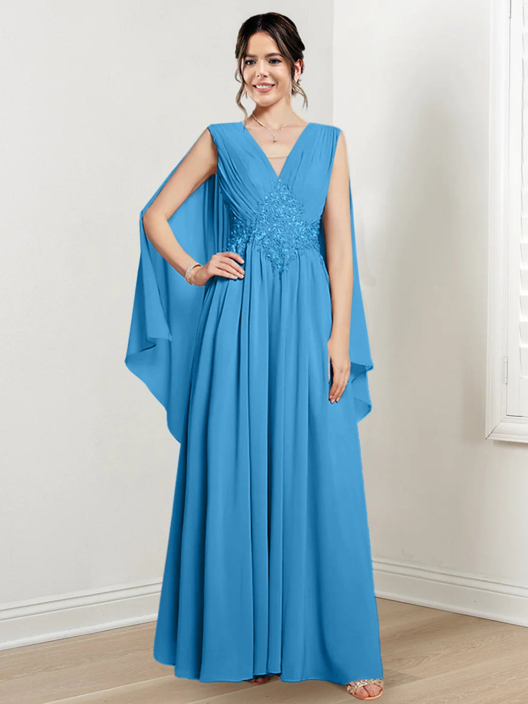 A-Line/Princess V-Neck Floor-Length Mother of the Bride Dresses