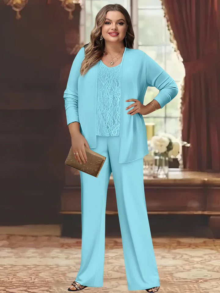 Chiffon Plus Size Mother of the Bride Pantsuits with Jacket