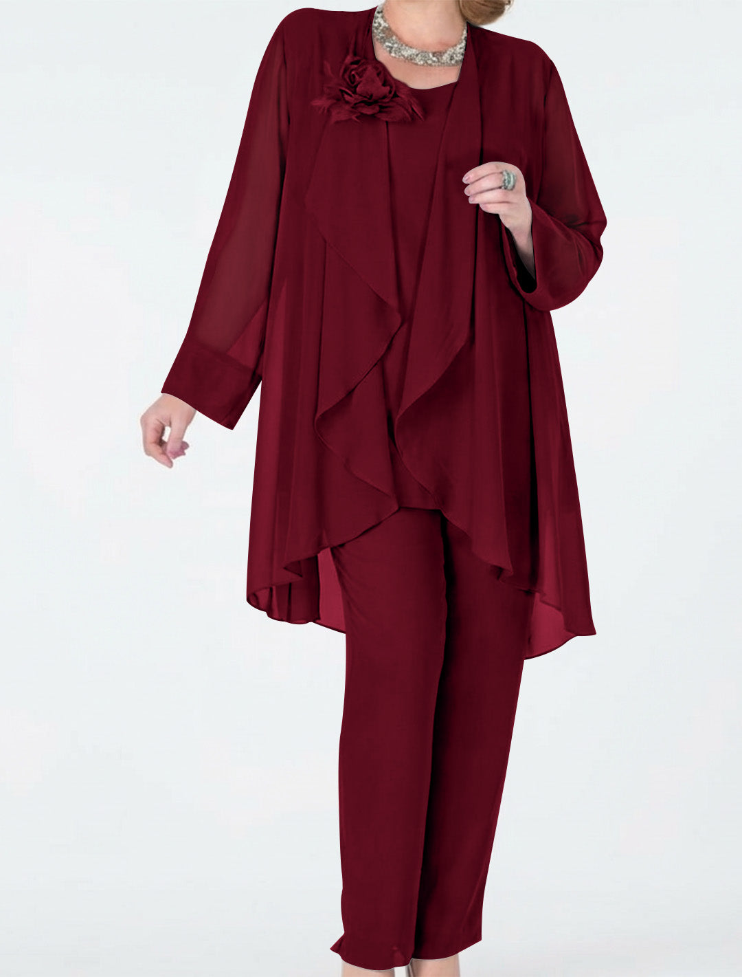 Chiffon Mother of the Bride Pantsuits with Jacket