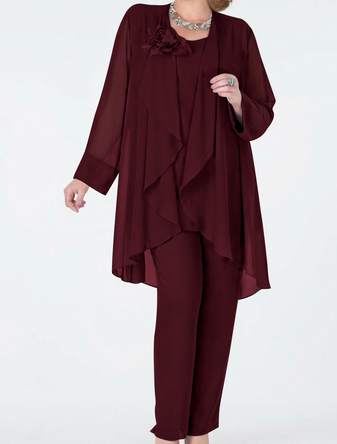 Chiffon Mother of the Bride Pantsuits with Jacket